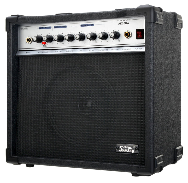 Soundking AK20-RA Gitarrencombo schwarz (60 Watt, 8" Speaker, 2 Kanäle, 4-Band Equalizer, Digital Re