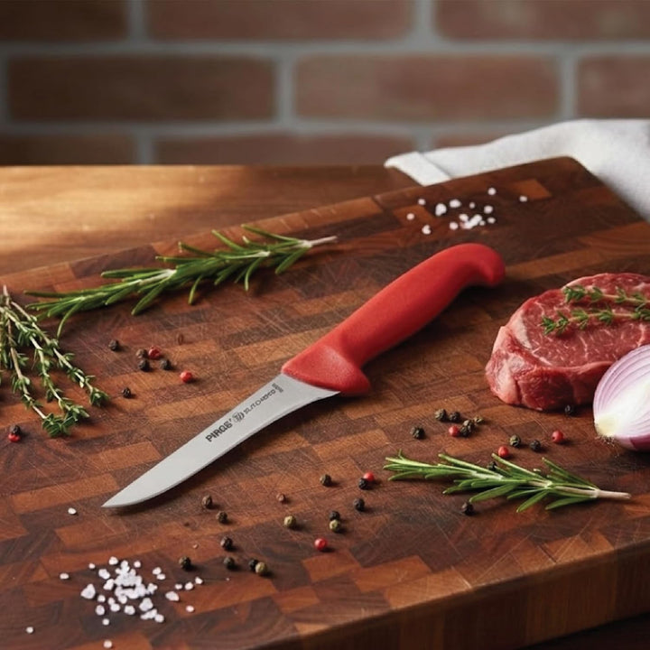 Pirge Butcher's Ausbeinmesser Profi Messer 12,5 cm Rot Schlachtermesser - Fleischermesser - Stechmes