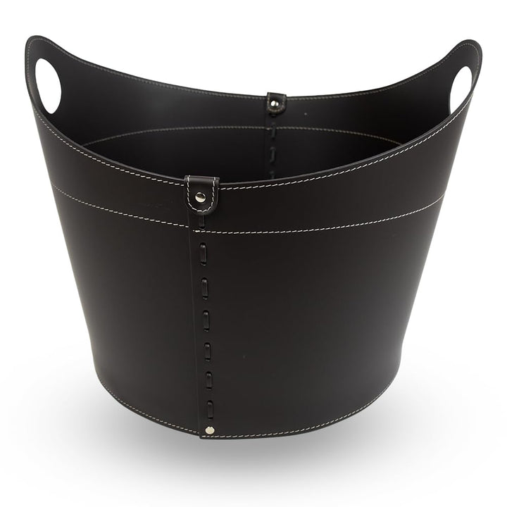 LIMAC Design CADIN Holzkorb aus Leder, moderne Brennholztasche, Originale Kaminholztasche, Kaminholz