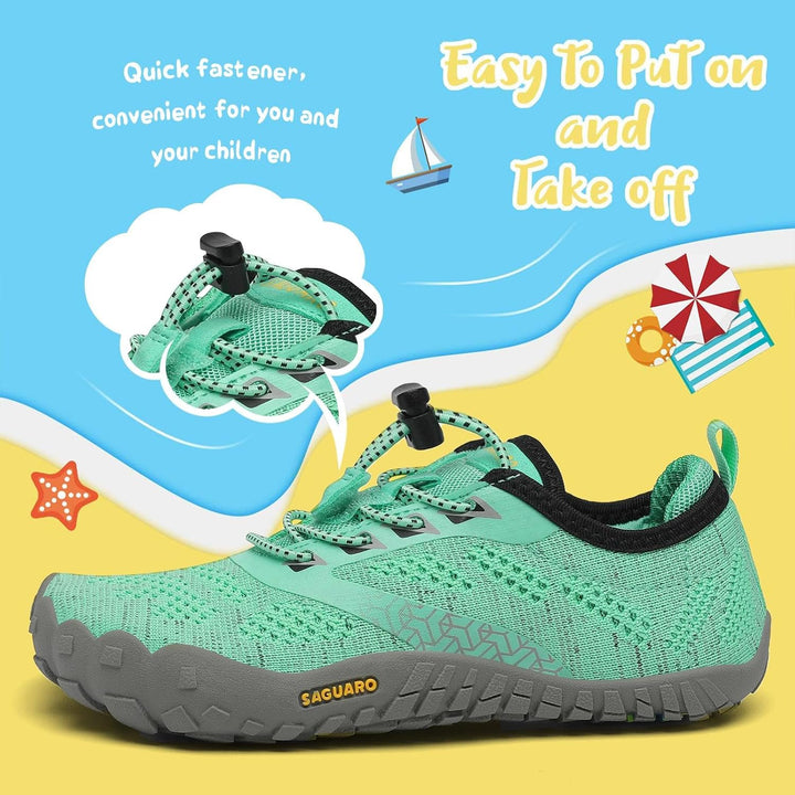 SAGUARO Kinder Barfussschuhe Schnell Trocknend Badeschuhe, 24-36 EU 27 EU Grün, 27 EU Grün