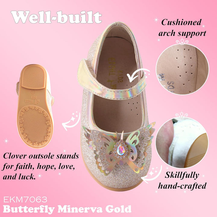 EIGHT KM - Kleinkind Mädchen Kleid Ballerinas Schuhe - Mary Jane Wohnungen - Prinzessin Hochzeit Sch