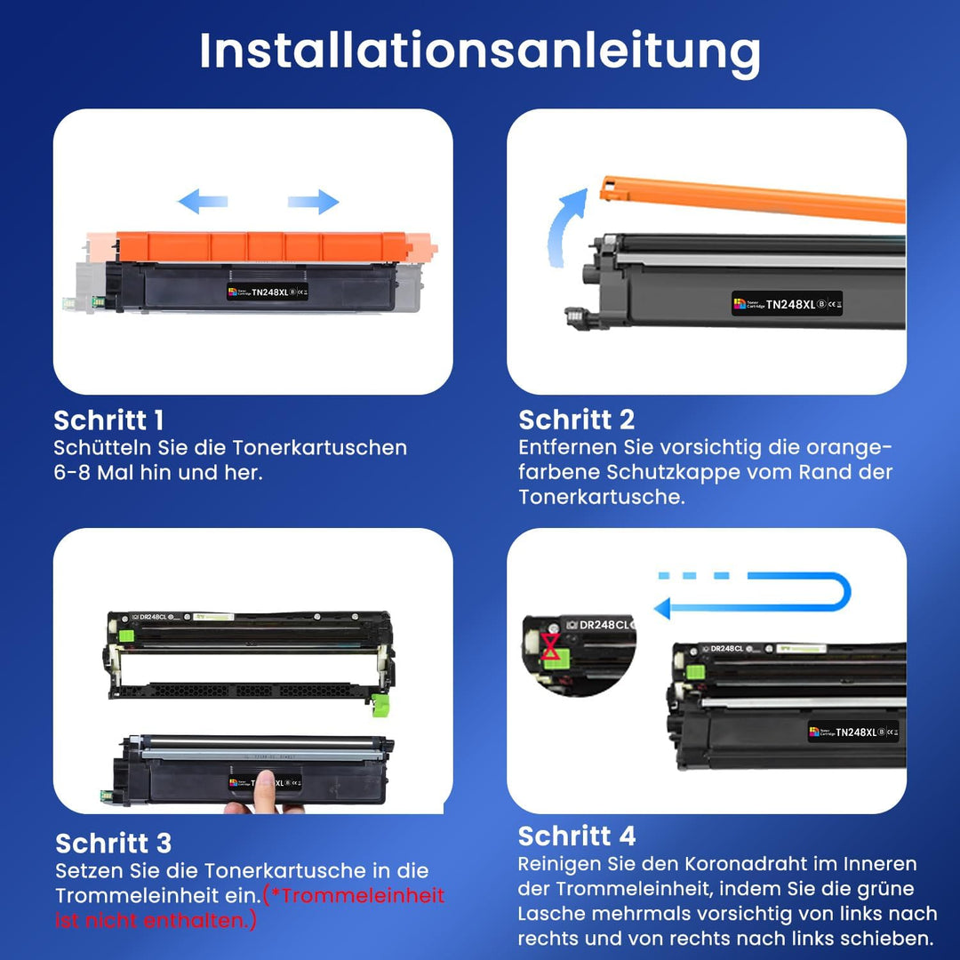 4er-Pack TN-248XL TN248XL TN248 TN-248CMYK TN-248VAL TN-248 Kompatibel für Brother MFC-L3760CDW Tone