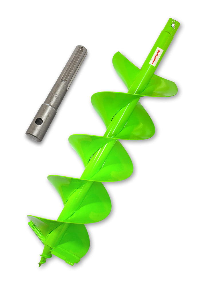 WERHE® Profi Bohrer Starker Stahl, Erdbohrer für bohrmaschine 200 mm Doppel-Welle extrem robust mit