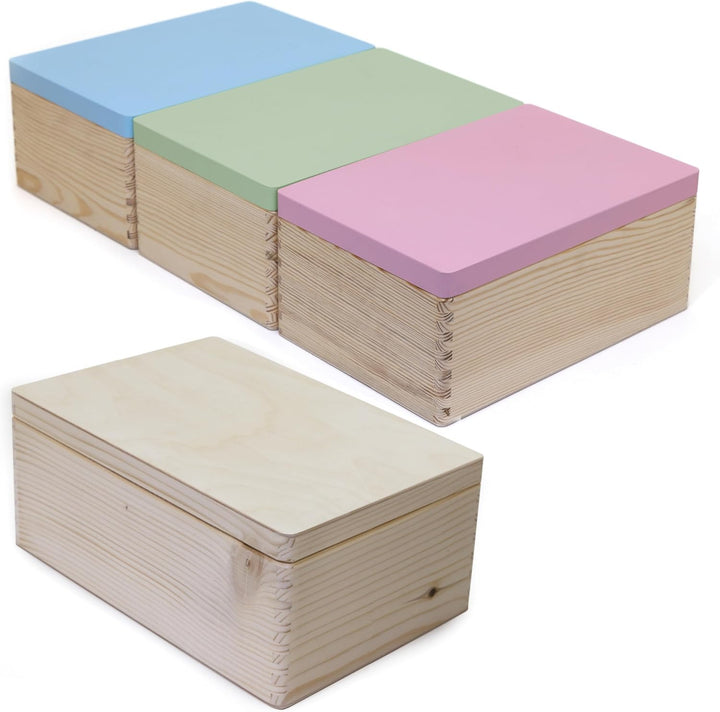 Holzkiste mit Deckel – Rosa – 30×20 cm – Aufbewahrungsbox aus Holz für Fotos, Andenken, Kinderzimmer