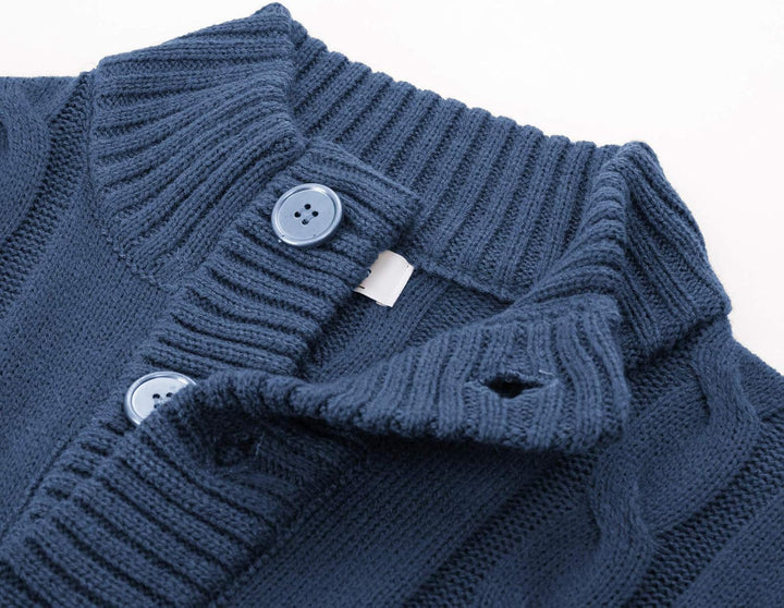 PJ PAUL JONES Herren Strickjacke mit Knopfverschluss Zopfmuster Strickjacke Cardigan mit Gerippter S