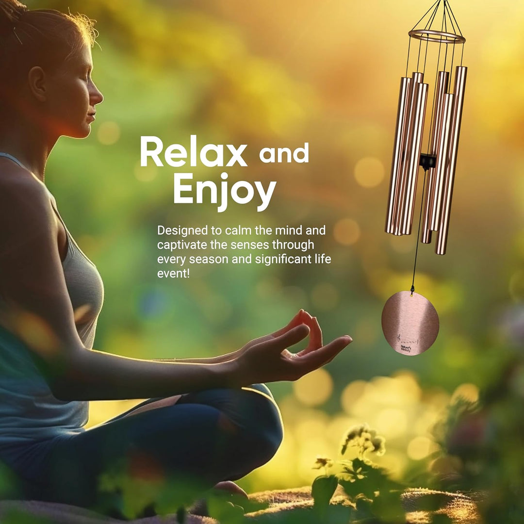 Nature's Melody Aureole Tunes Windspiel – Outdoor-Windspiel mit 6 Röhren, in B-Pentatonik gestimmt,
