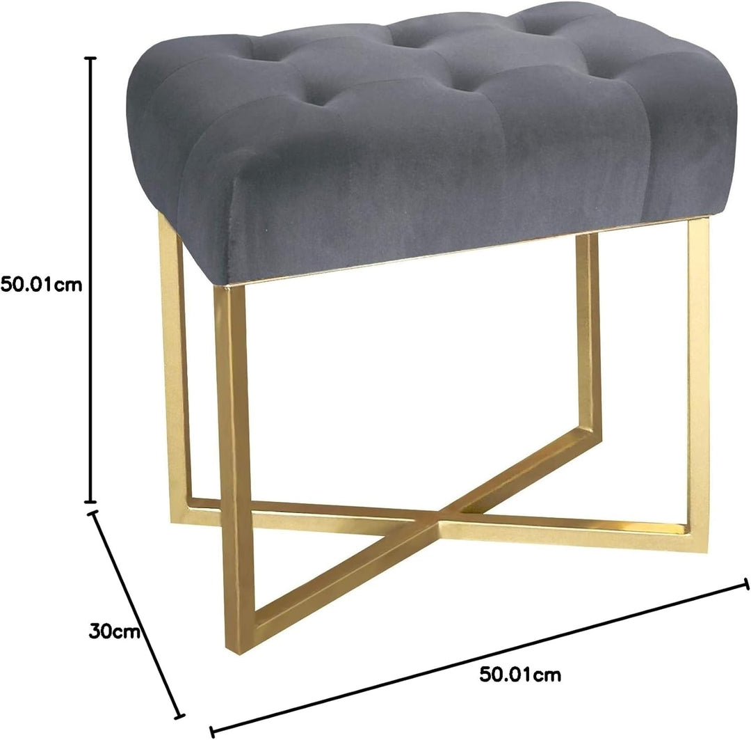 Menzzo Hocker & Sitzbänke, Metall, Silber, L50 x P30 x H50 cm, Silber