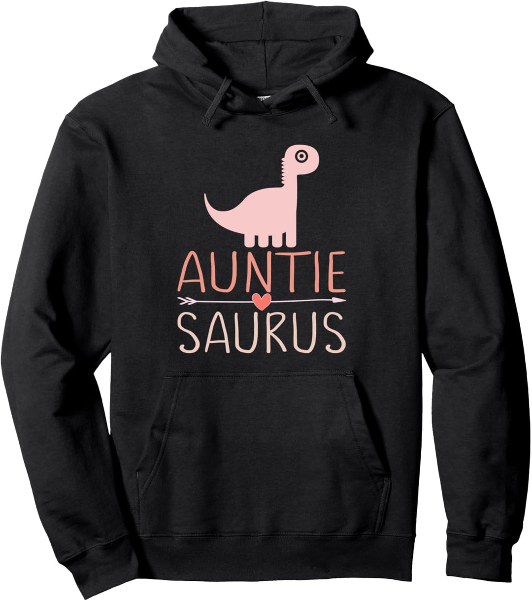 Auntisaurus Aunty Dinosaur Gift Girl Women Funny Trex Auntie Pullover Hoodie