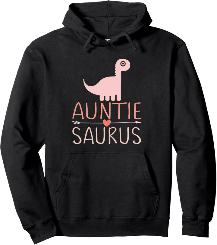Auntisaurus Aunty Dinosaur Gift Girl Women Funny Trex Auntie Pullover Hoodie