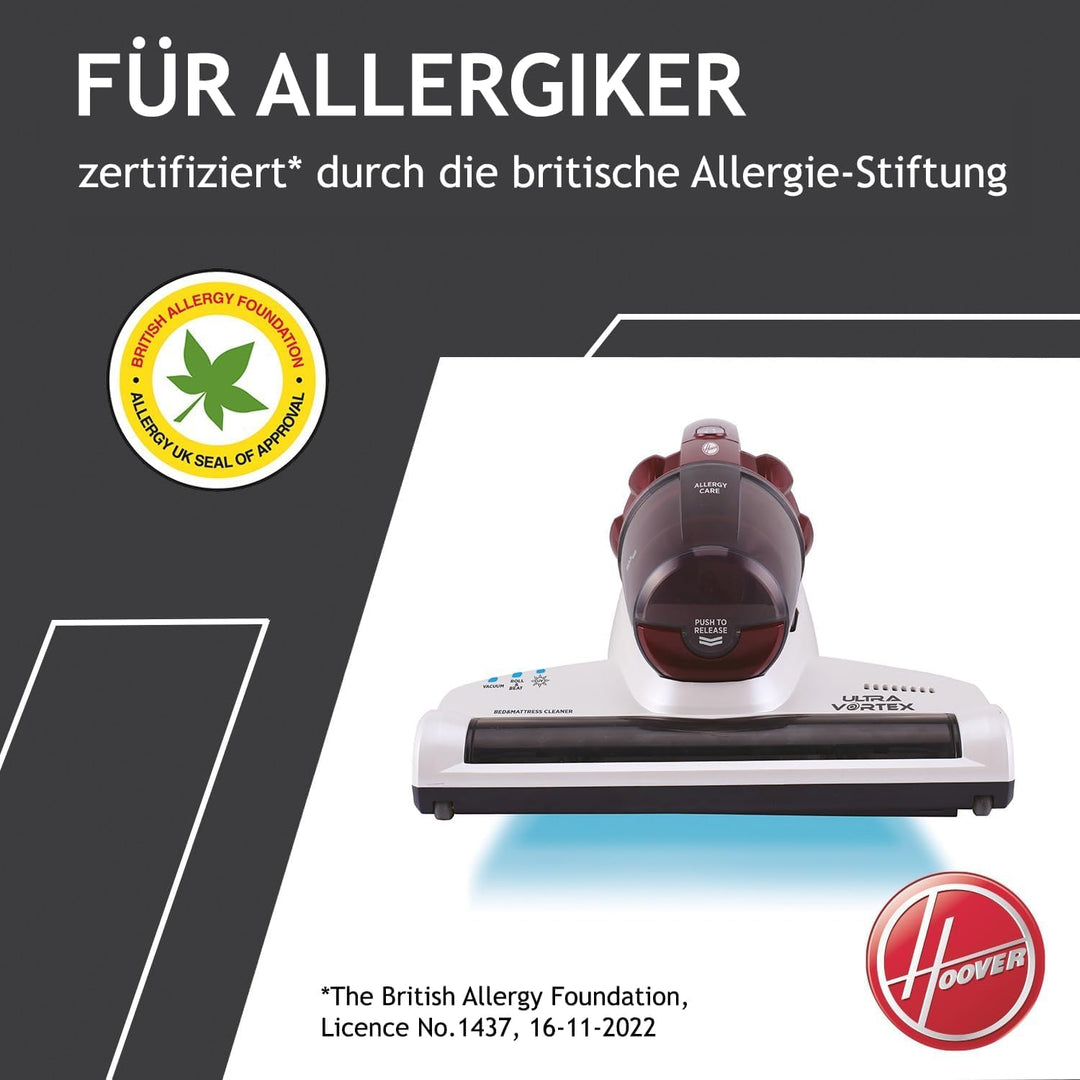 Hoover Ultra Vortex Matratzenreiniger – Milbensauger mit UV-Licht & Vibration für hygienische Reinig