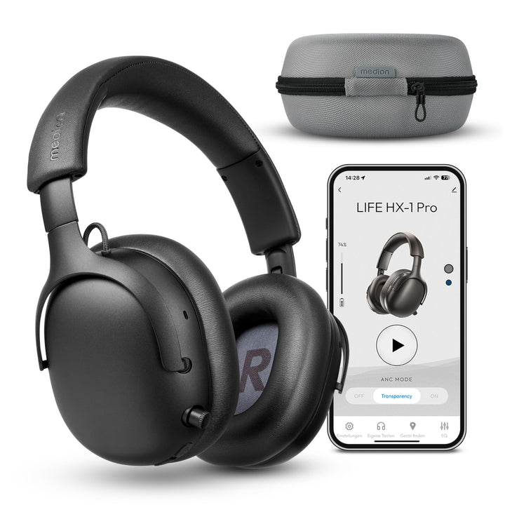 MEDION Over Ear Kopfhörer HX-1 Pro (kabellos, Hybrid Active Noise Cancelling ANC, Bluetooth 6.0, Wir