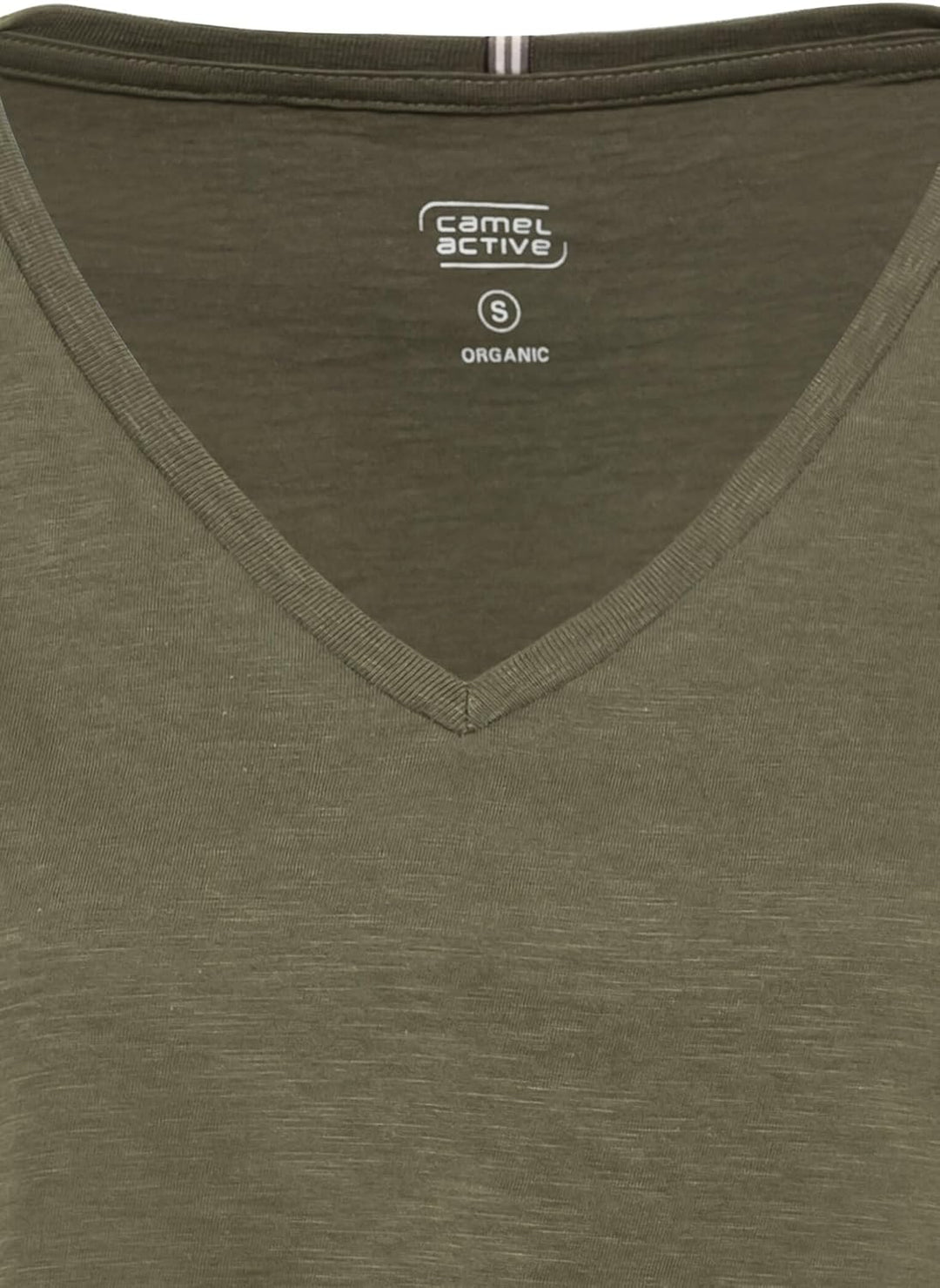 camel active Damen V-Neck T-Shirt aus Organic Cotton XS Olive, XS Olive