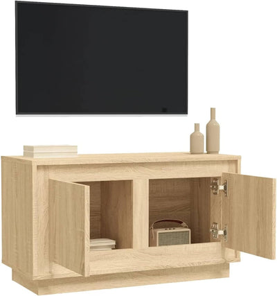 Tidyard TV Schrank mit 2 Fächern Versehen Lowboard Fernsehtisch Fernsehschrank TV Möbel Holzwerkstof