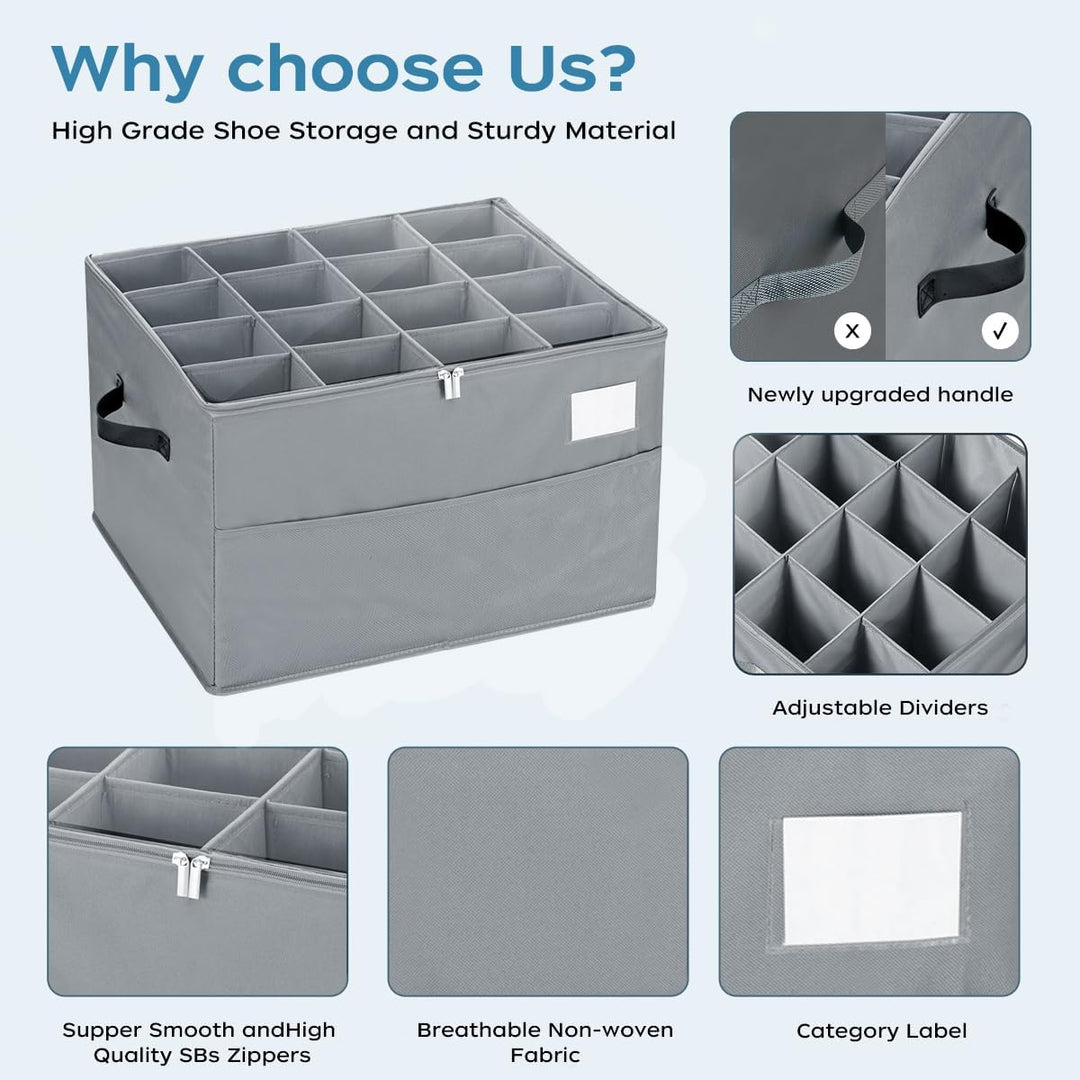 Schuhorganizer für Closet, Passt 16 Paare, grosse Schuhschrank, Schuhbox mit Durchsichtigem Deckel,