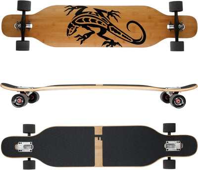 FunTomia Longboard mit 3 Flex Stufen Drop Through Cruiser Komplettboard Mach1 Speed Kugellager T-Too