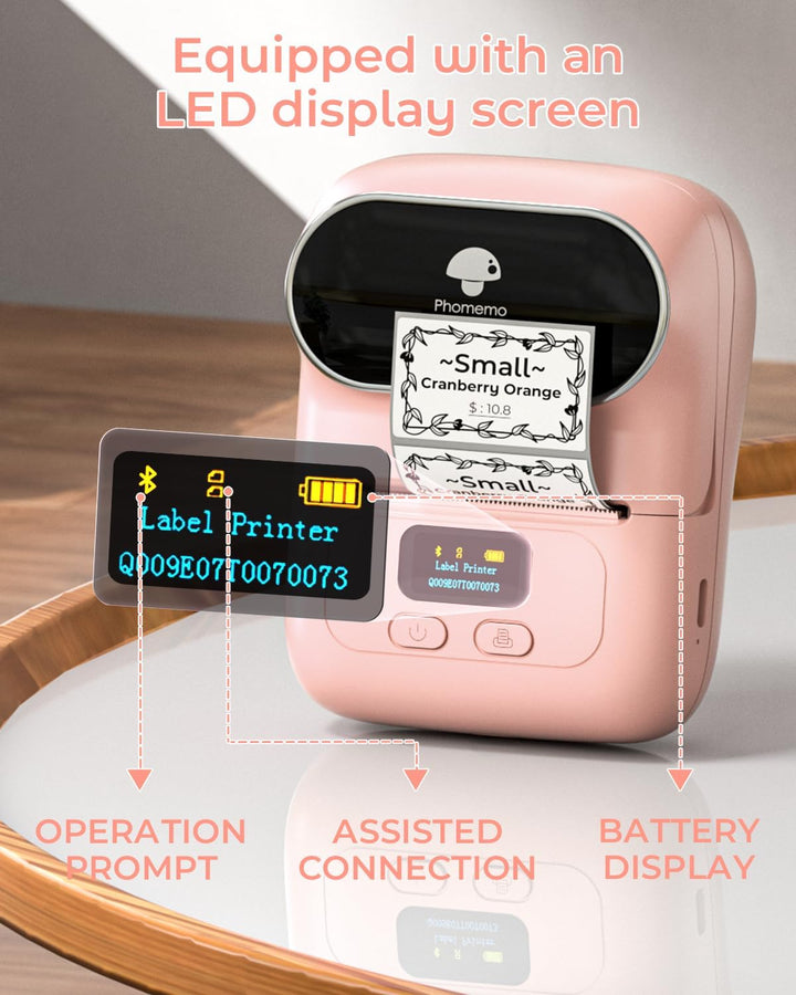 Phomemo M110 Etikettendrucker – Barcodedrucker Mini Bluetooth Etikettendrucker Thermo Etikettendruck