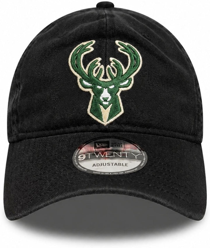 New Era NBA 9Twenty Cap Basketball Basecap verstellbar Strapback Kappe Einheitsgrösse #29-Bucks-Blac