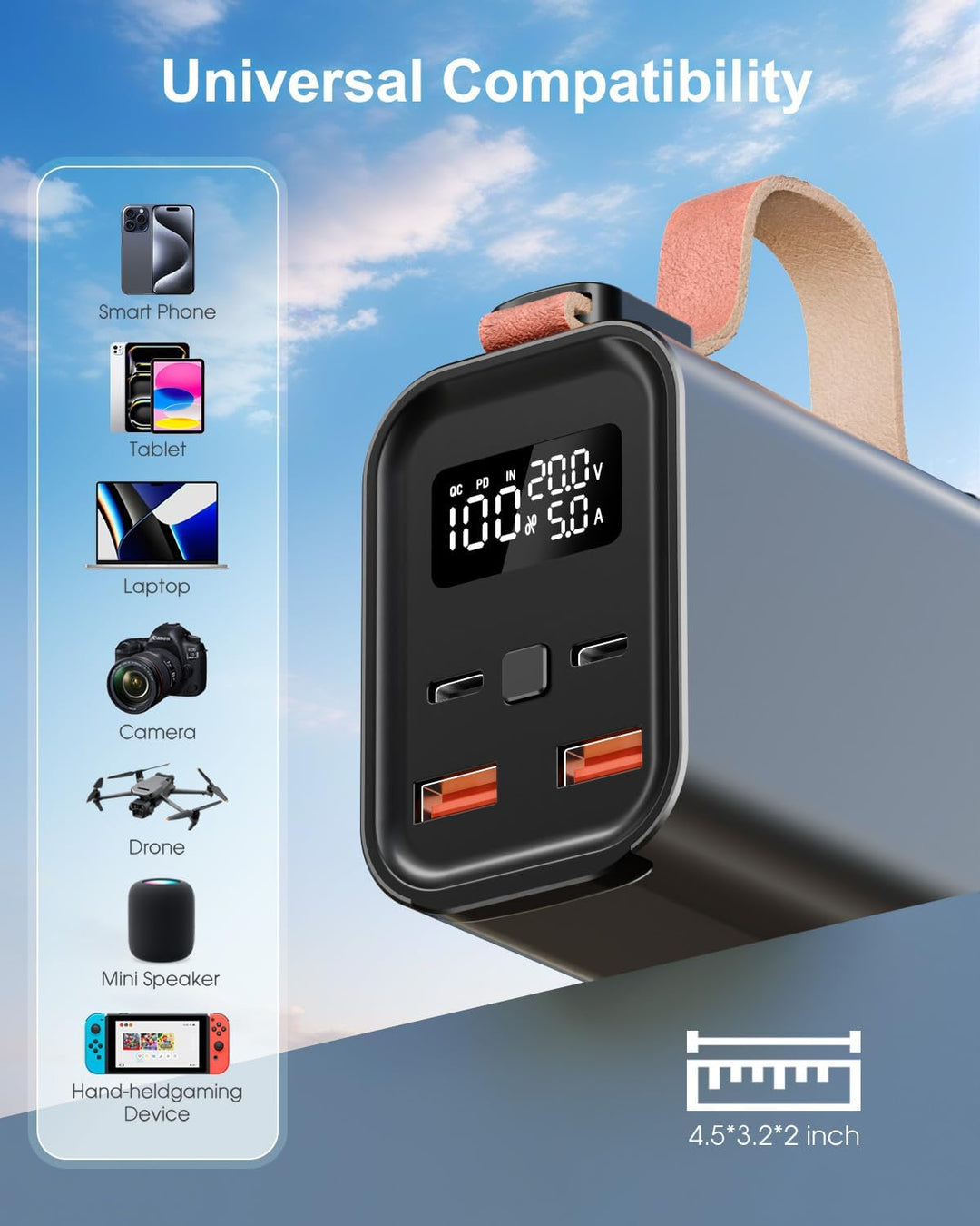 50000mAh 140W Power Bank USB C PD3.1 QC4.0 Schnelles Aufladen,Grosse Kapazität Externer Handyakku mi