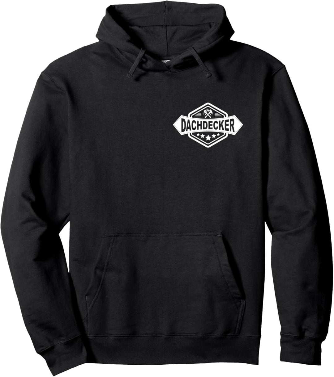 Dachdecker Zeichen mit traditionellem Zunftwappen auf Brust Pullover Hoodie