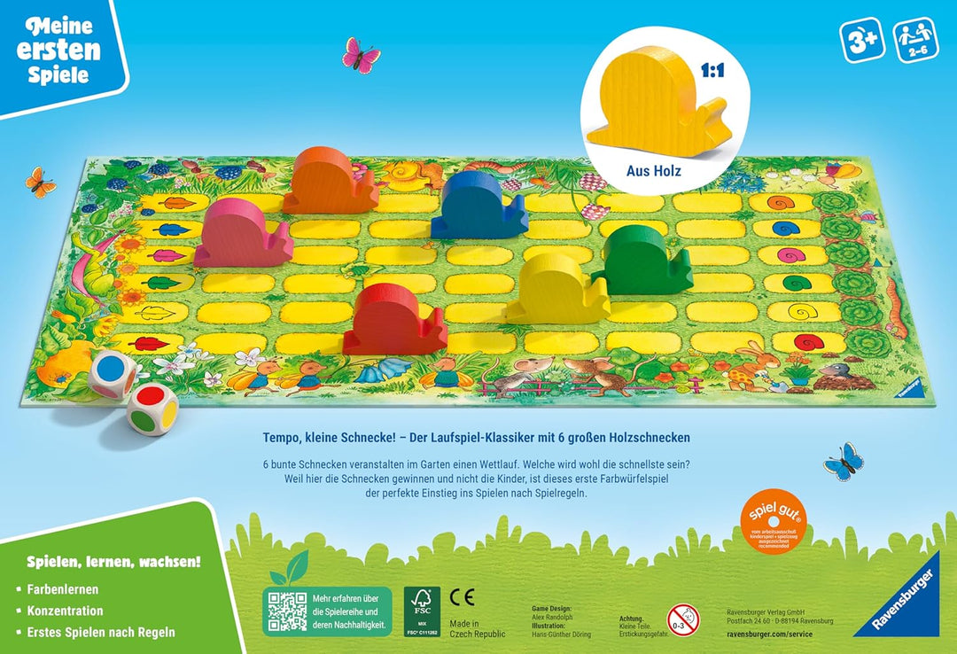 Ravensburger 12010016 Tempo, kleine Schnecke - Meine ersten Spiele: Kinderspiele, Spiele ab 3 Jahren