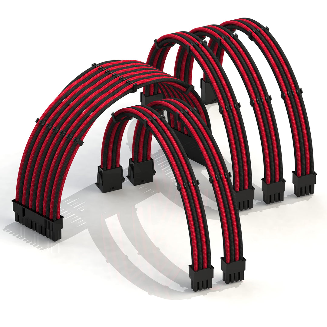 LINKUP - AVA 50cm PSU Kabelverlängerung Ummantelt GPU Nach Mass PC Stromversorgung mit Kamm-Kit - Ko