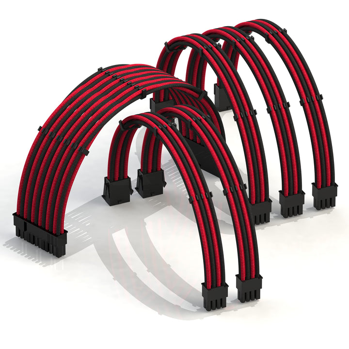 LINKUP - AVA 50cm PSU Kabelverlängerung Ummantelt GPU Nach Mass PC Stromversorgung mit Kamm-Kit - Ko