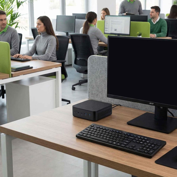 acer Mini PC | Veriton NUC | Schwarz | N100 | RAM: 32GB | SSD: 1TB | Windows 11 Pro | Sicherungsstic