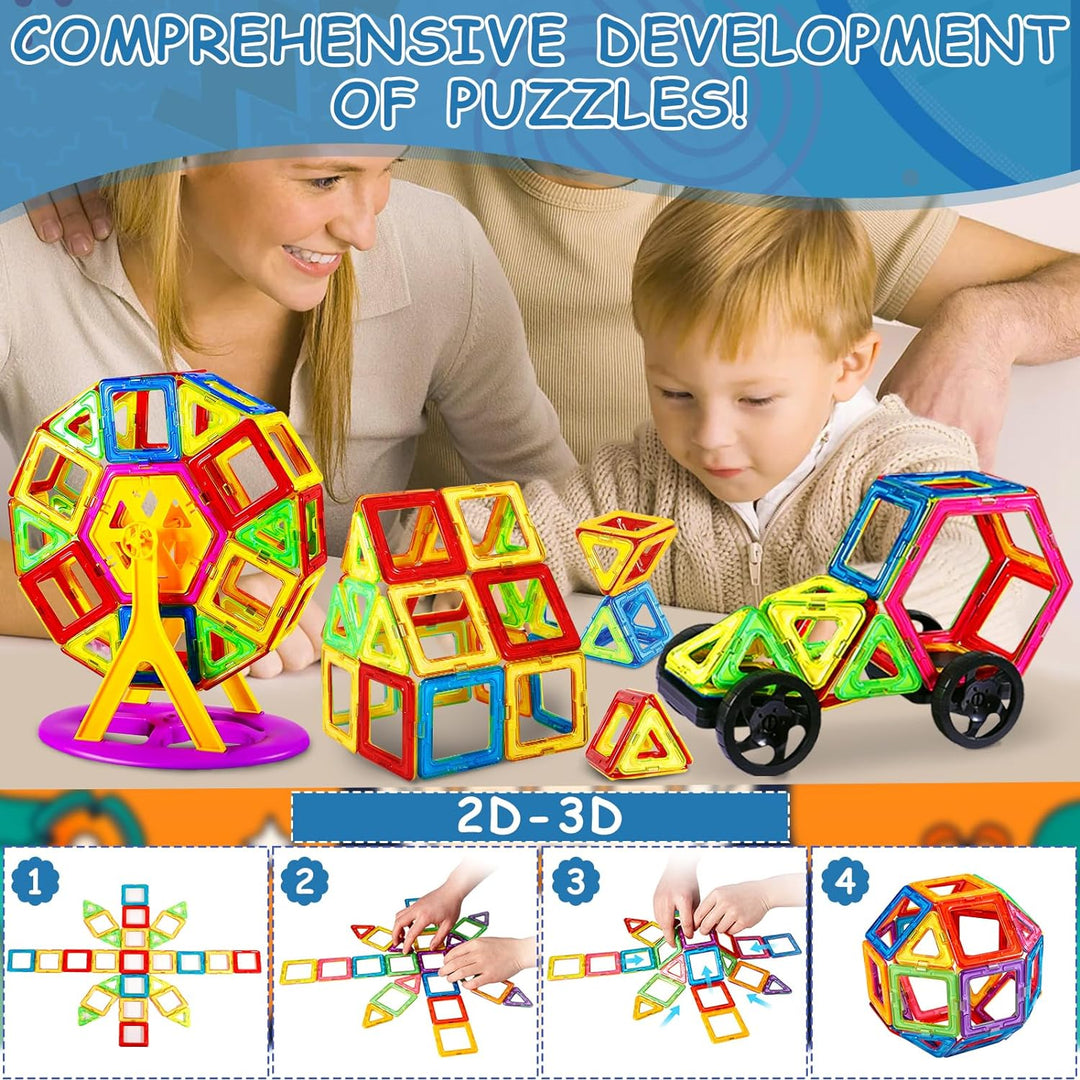 MULEVIP Magnetische Bausteine 82 PC Magnet Spielzeug Kinder,Lustiges Pädagogisches Bauspielzeug,Magn