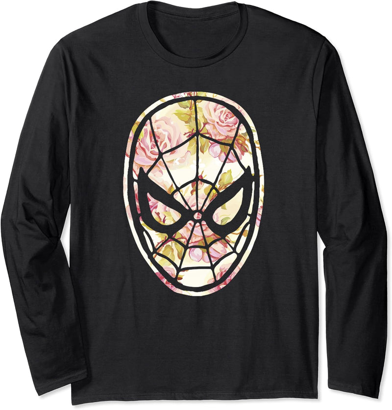 Marvel Spider-Man Pastel Floral Mask Fill Langarmshirt