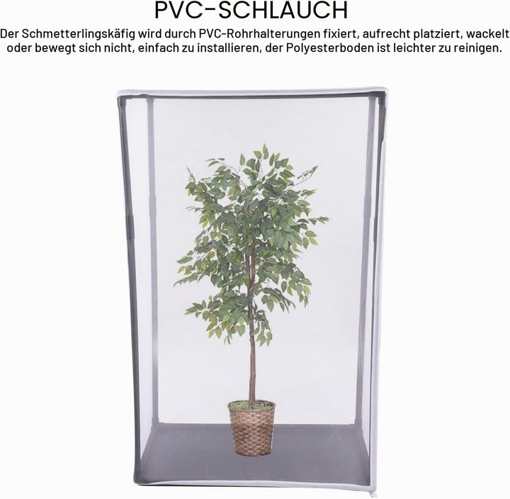 Schmetterling Lebensraum Käfig Bausatz, Outdoor Insekten Netzkäfig mit grossem Platzangebot und Reis