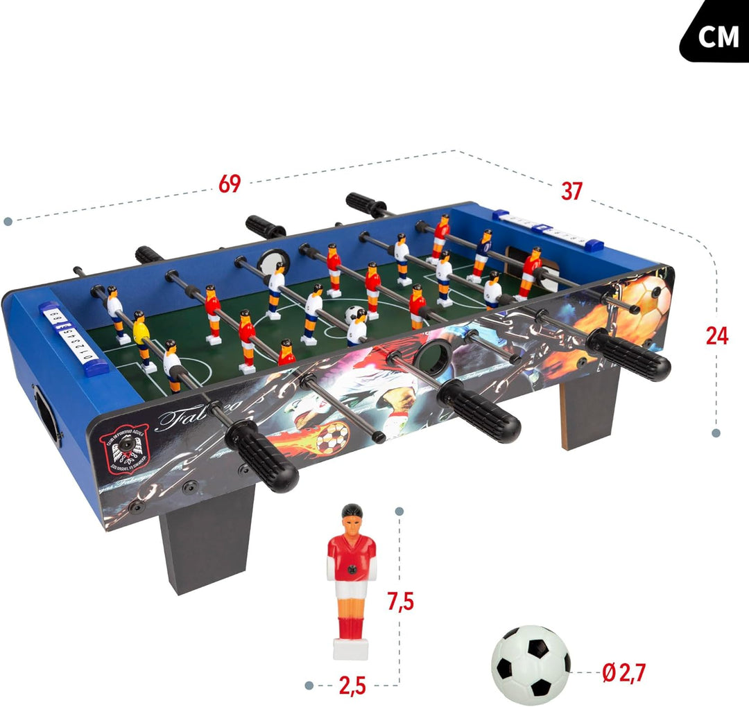 COLORBABY - Kickertisch aus Holz, blau, Tisch Cbgames, 3 años to 99 años 69 x 37 x 24 cm, 69 x 37 x