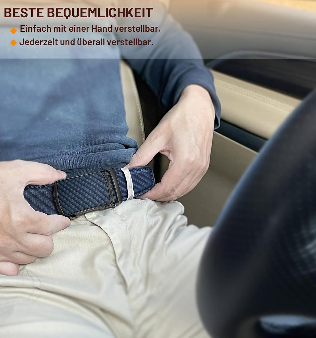 BULLIANT Gürtel Herren, Gürtel Ratsche Ledergürtel Automatikschliesse für Herren Anzug Business Klei