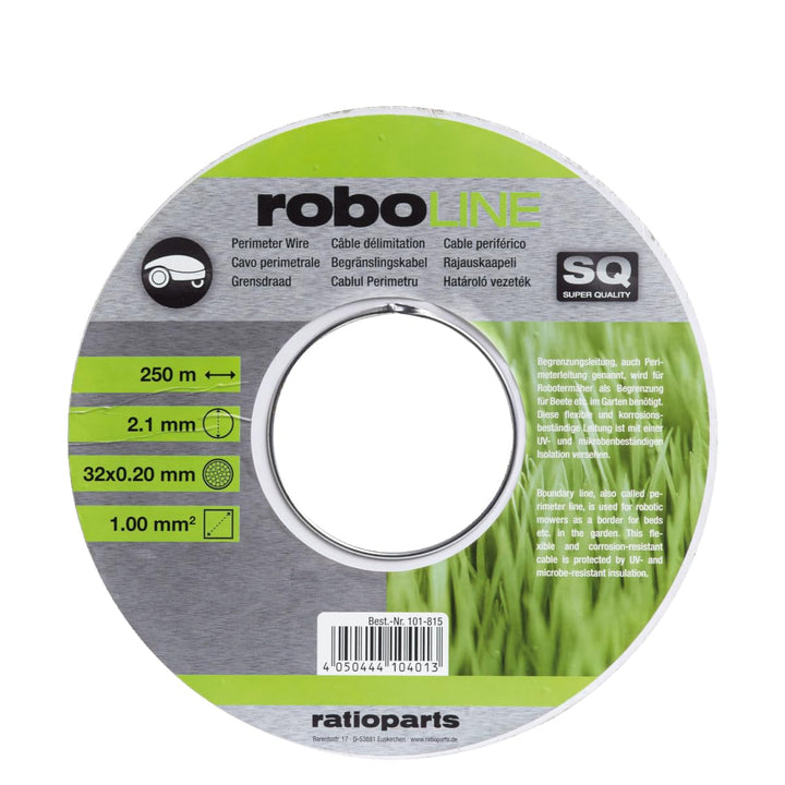 Ratioparts Begrenzungskabel für Mähroboter Ø 2,1 mm, 250 m verzinnt, Grün 250m/2,1mm x 1mm², 250m/2,