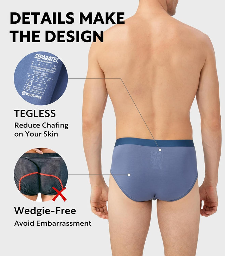 Separatec Herren Boxershorts 4er Pack Doppelbeutel Dual Pouch, Bambus Unterhosen Männer, Stretcken H