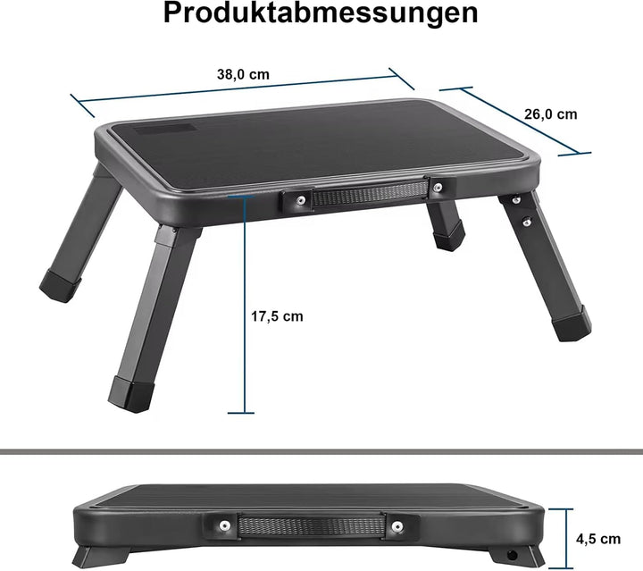 Premium Klappstufe Tritthocker – Faltbarer Camping Hocker, kompakt & leicht – Anti-Rutsch Tritt für