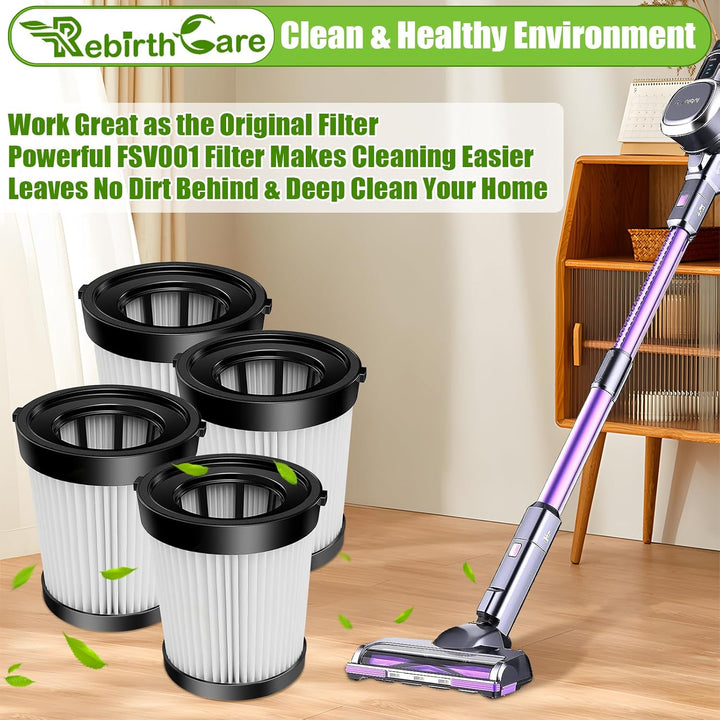 Rebirthcare 4 Filter für Lubluelu 202 Ersatzfilter für Fabuletta FSV001, FSV101 Schnurlosen Stabstau