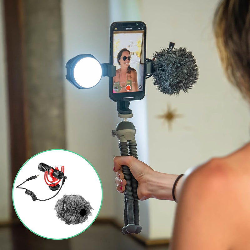 JOBY Beamo Reel Creator Kit Flexibles Stativ mit GripTight 360 Smartphone-Halterung, Wavo Mobile und