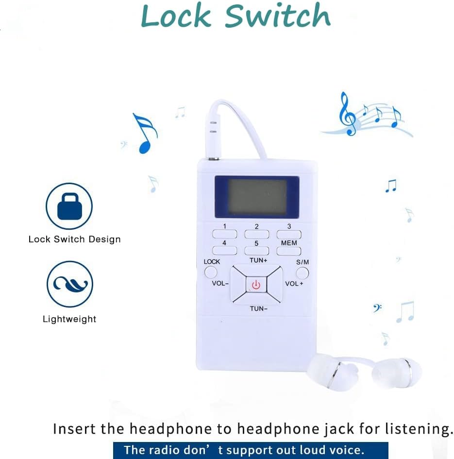 Mini Portable LCD FM Radio Digitalsignalverarbeitung Drahtloser Empfänger mit Kopfhörer für Ausser A