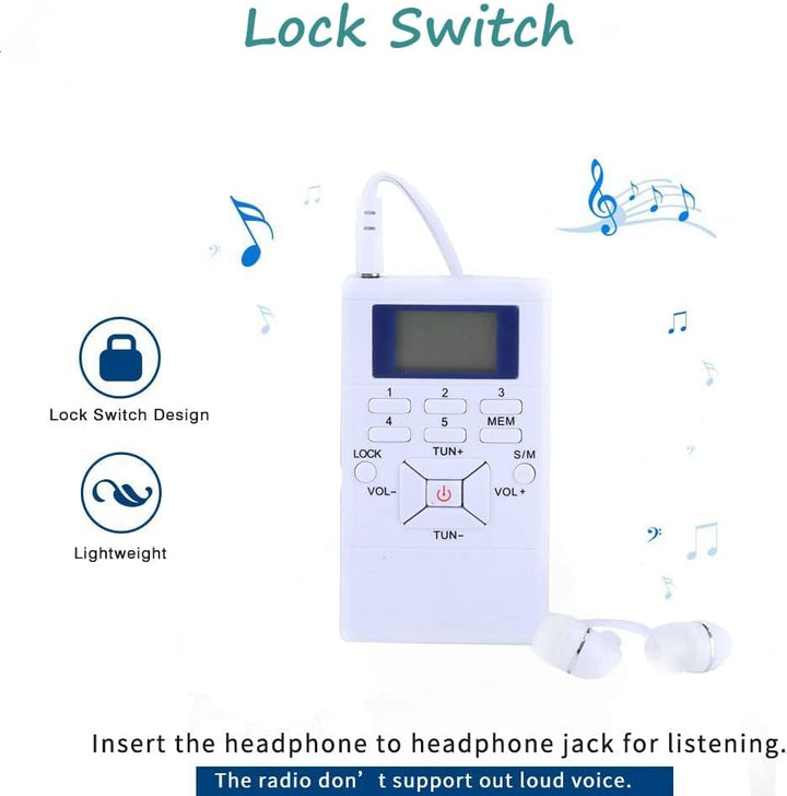 Mini Portable LCD FM Radio Digitalsignalverarbeitung Drahtloser Empfänger mit Kopfhörer für Ausser A