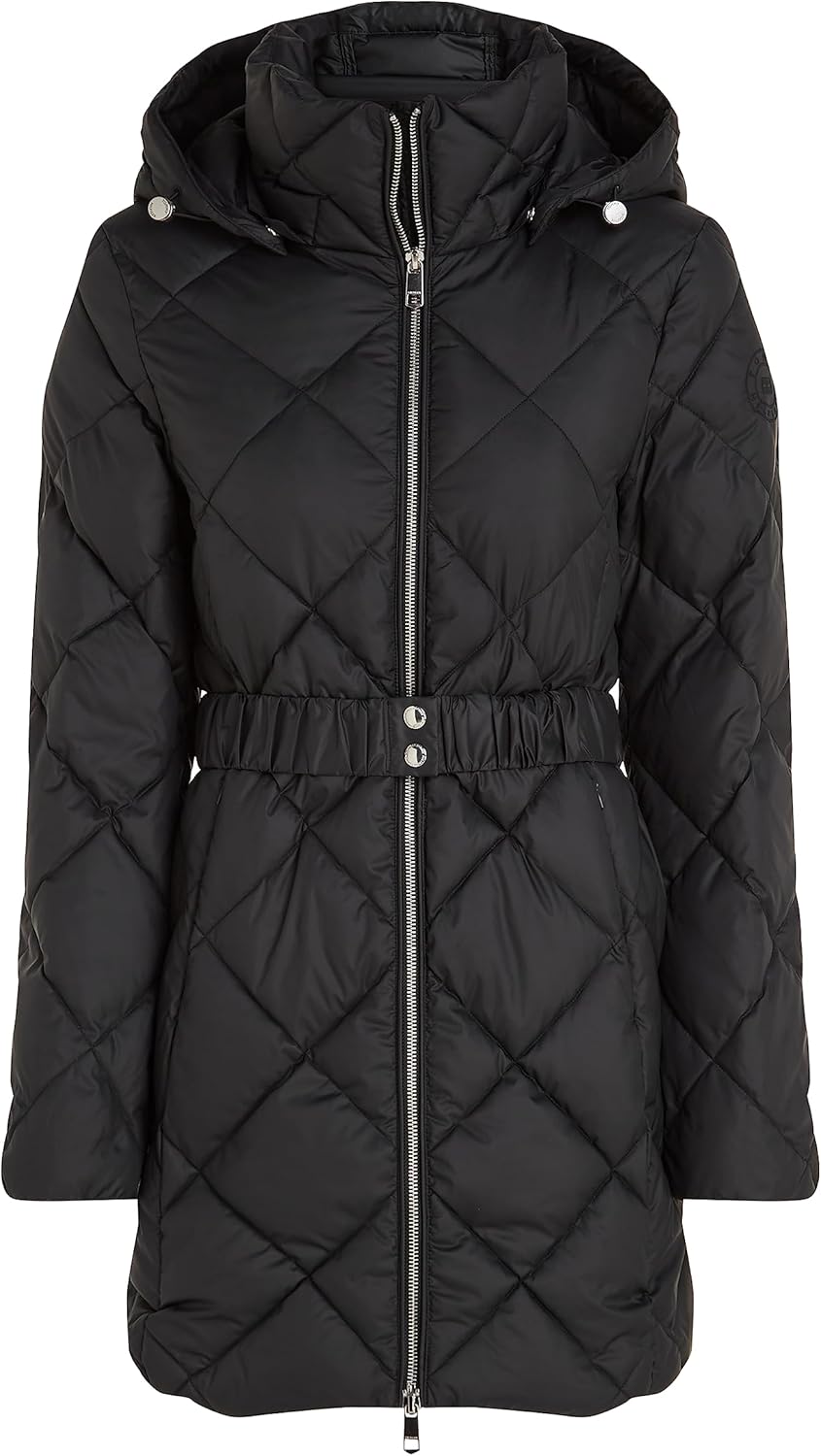 Tommy Hilfiger Damen Daunenmantel Belted Quilted Winter XXS Schwarz (Black), XXS Schwarz (Black)
