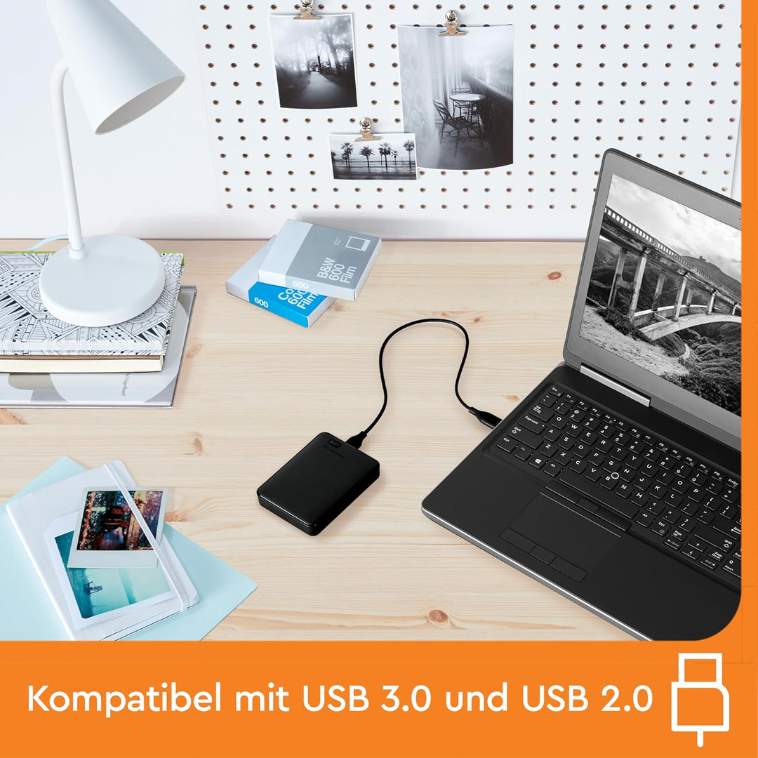 WD Elements™ Portable externe Festplatte 5 TB (USB 3.0-Schnittstelle, Plug-and-Play, kompakt und lei