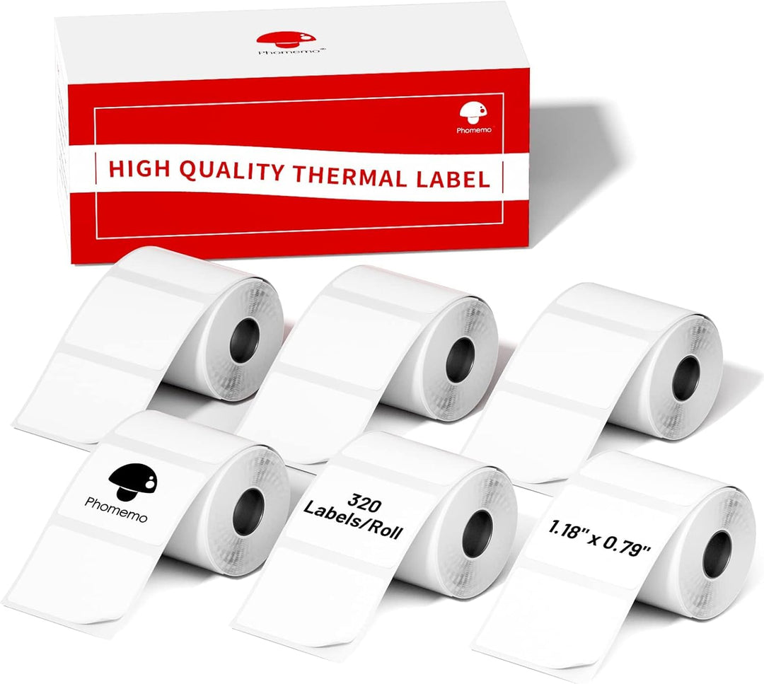 Phomemo M110 Etiketten - 6 Rollen M110/M220/M221/M120/M200 Thermo-Etikettenpapier 30x20mm (1.18„ x 0