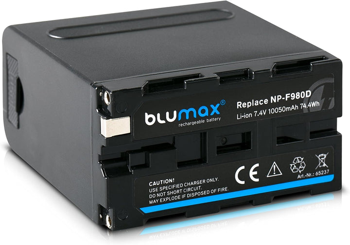 Blumax 2X Akku NP-F980 / NP-F990 LG Zellen 10050mAh + Turbo-Ladegerät | kompatibel mit Sony NP-F750