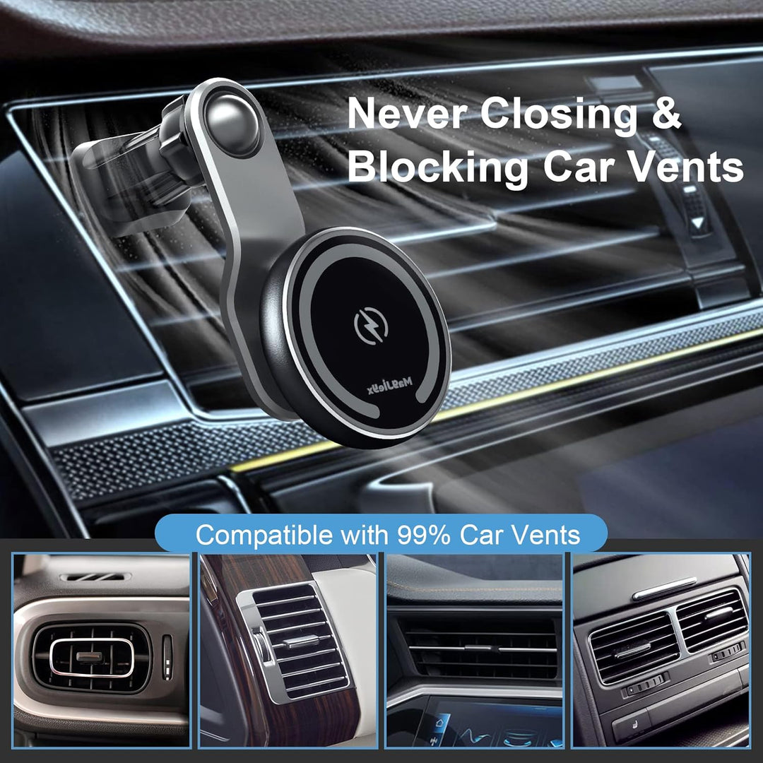 Magnetisches Kabelloses Kfz-Ladegerät-Halterung am Armaturenbrett für Mag-Safe iPhone 14/13/12, Pro/