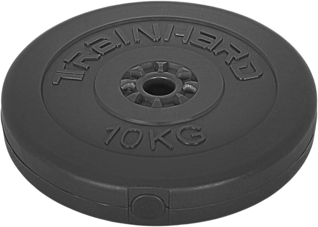 TrainHard Hantelscheiben Set 20-30 kg Gewichte aus Kunststoff Zement Gesamtgewichte mit 30/31 mm Boh