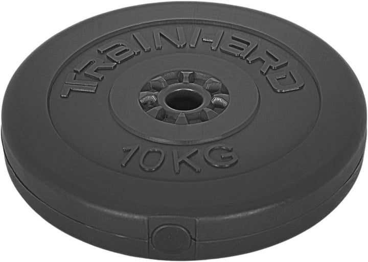 TrainHard Hantelscheiben Set 20-30 kg Gewichte aus Kunststoff Zement Gesamtgewichte mit 30/31 mm Boh