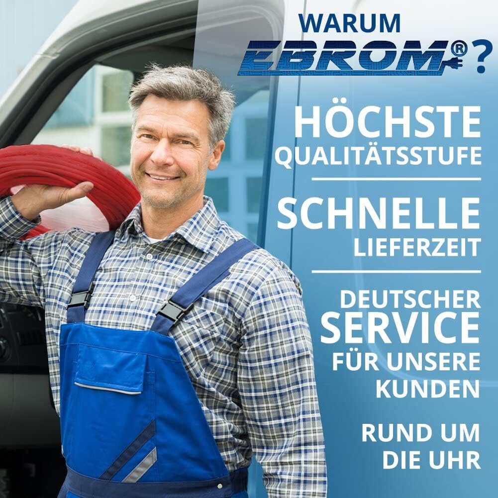 EBROM FLY Fahrzeugleitung - KFZ Leitung – Batteriekabel ROT – Querschnitt 25 mm² - Meterware – flexi