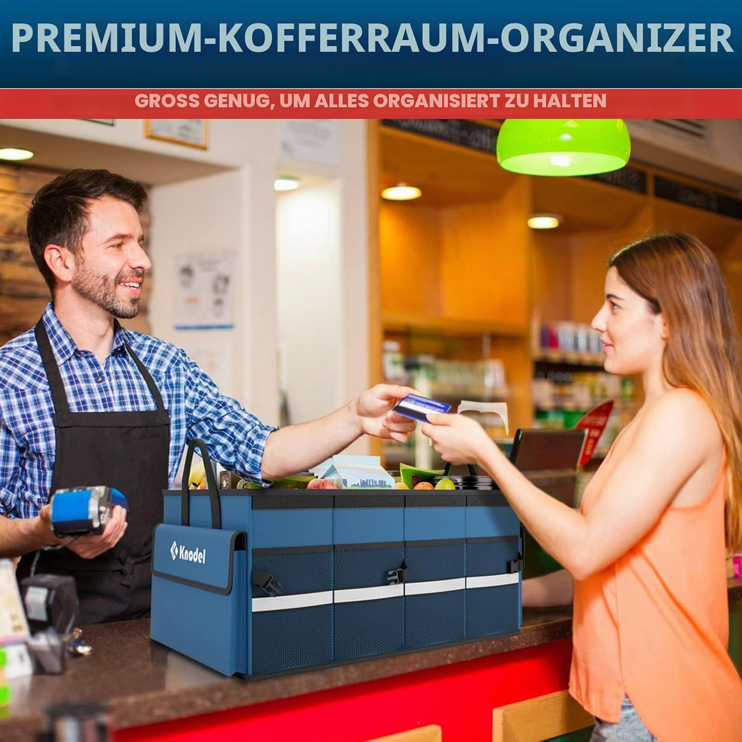 K KNODEL Autostruktur-Organisator mit faltbarem Deckel, Autospeicherbox und tasche, grosser Kofferra