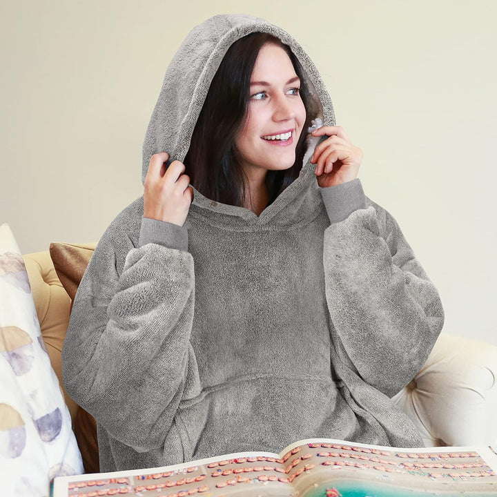 Kato Tirrinia Übergrosse Warme Hoodie Sweatshirt Decke, Weiche Flanell Damen Deckenpullover, Komfort