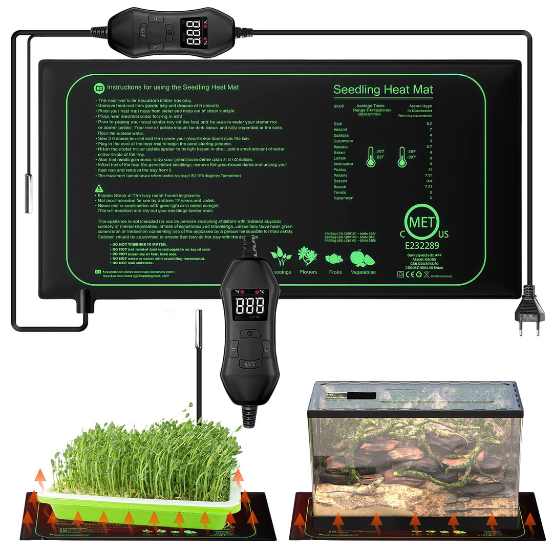 Heizmatte Pflanzen: Heizmatte Wärmematte für Sämling, 10"x20.75" Heizmatte mit Thermostatregler für